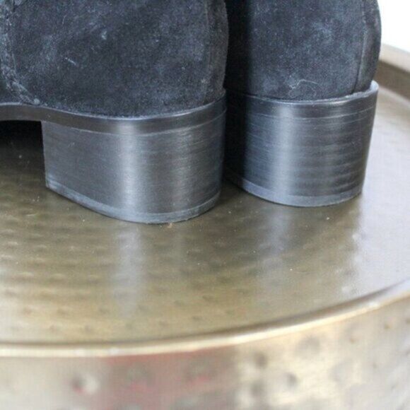 Lucky Brand Black Suede Terisha Pointy Toe Ankle Booties Low Heel 9 - Picture 5 of 8